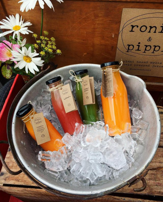 Ronia and Pippi's mylks and fresh juices